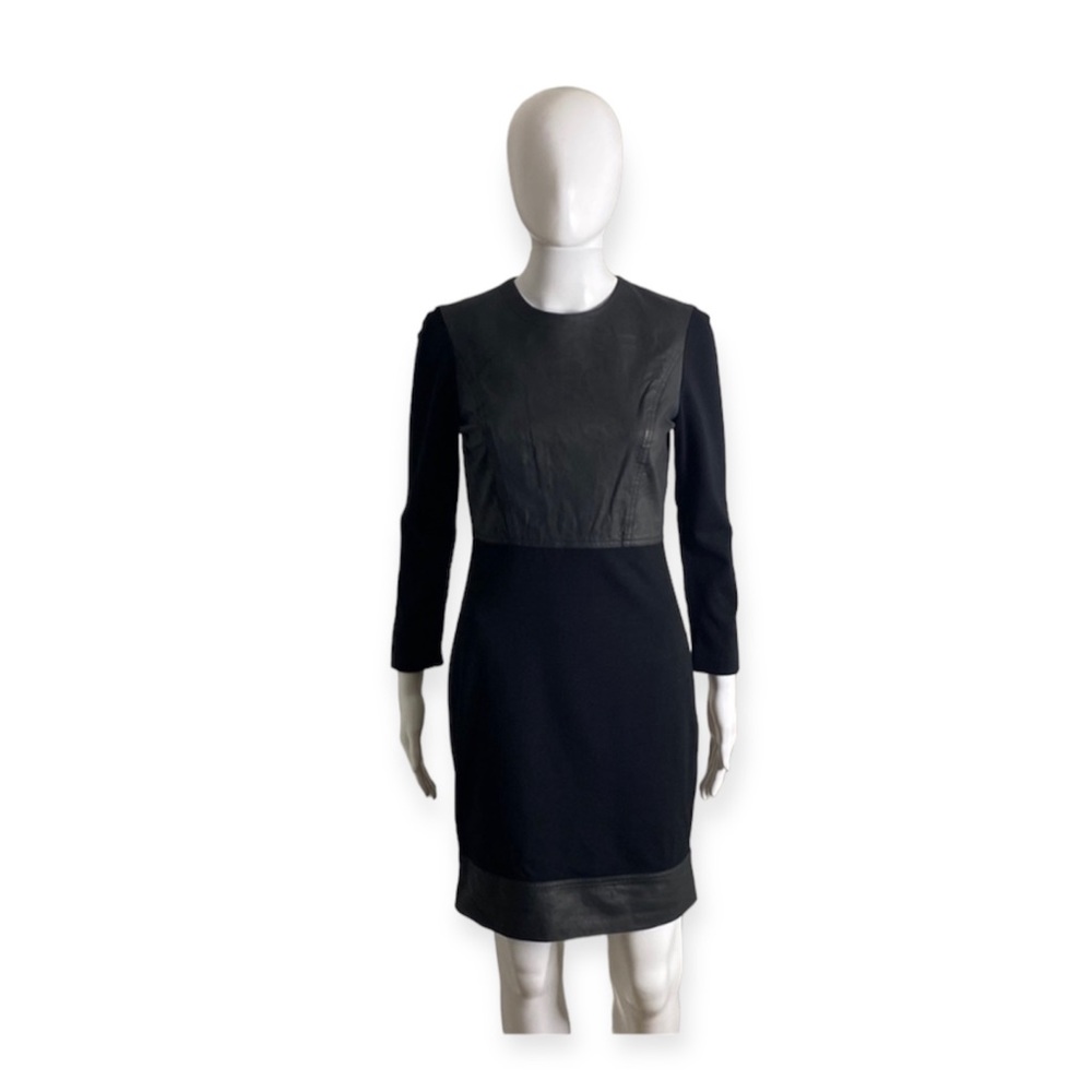 Robert Rodriquez Black Leather Trim Dress Size 6